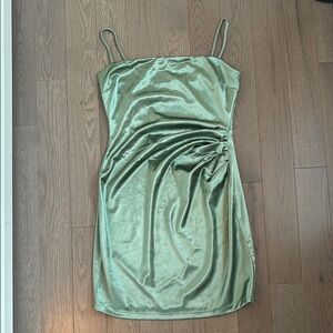 Green Satin Dress